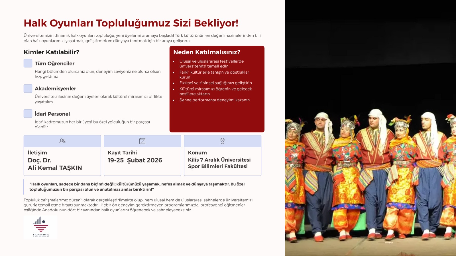 Halk Oyunları Topluluğumuz Sizi Bekliyor