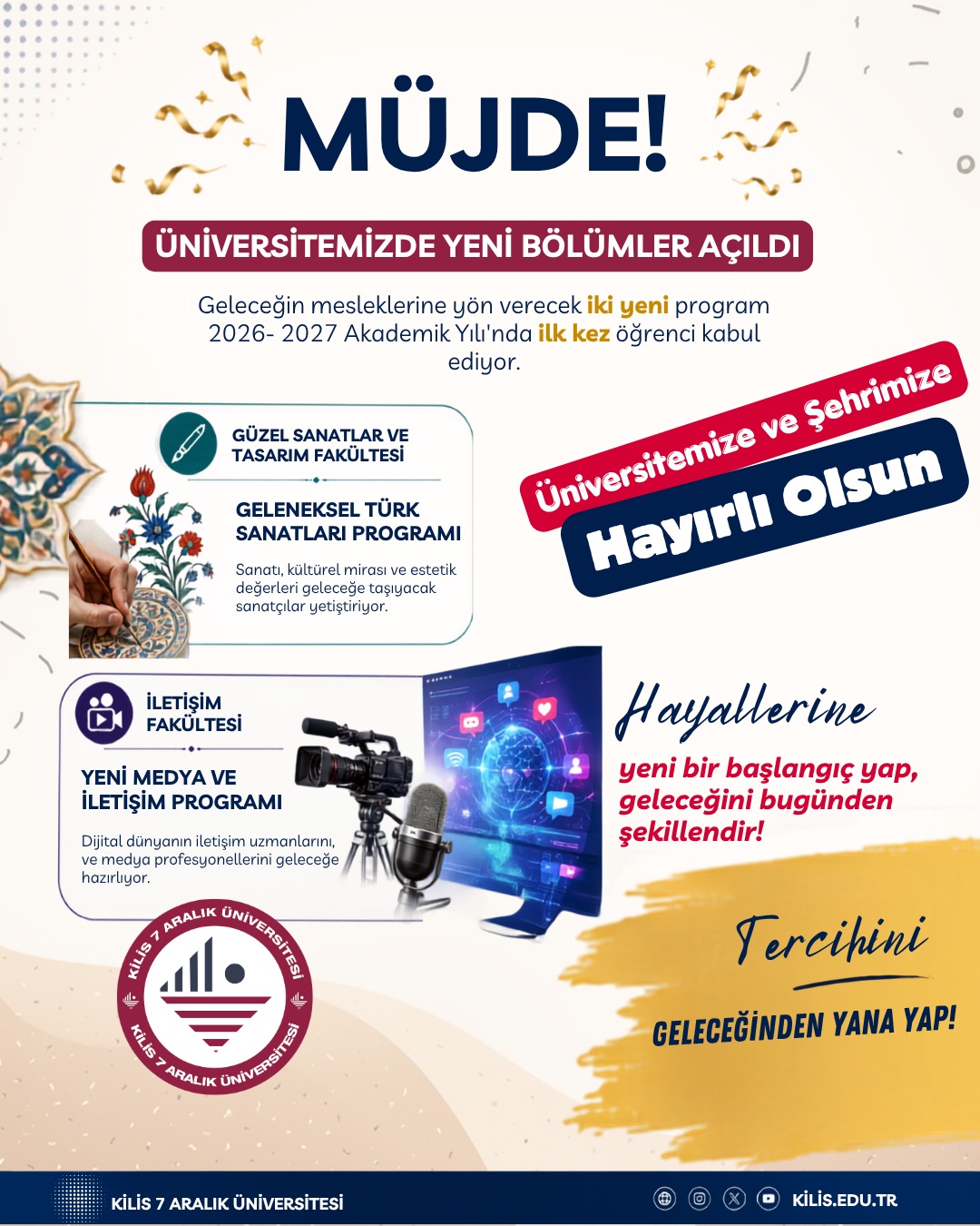 Üniversitemizde İki Yeni Bölüm Açıldı