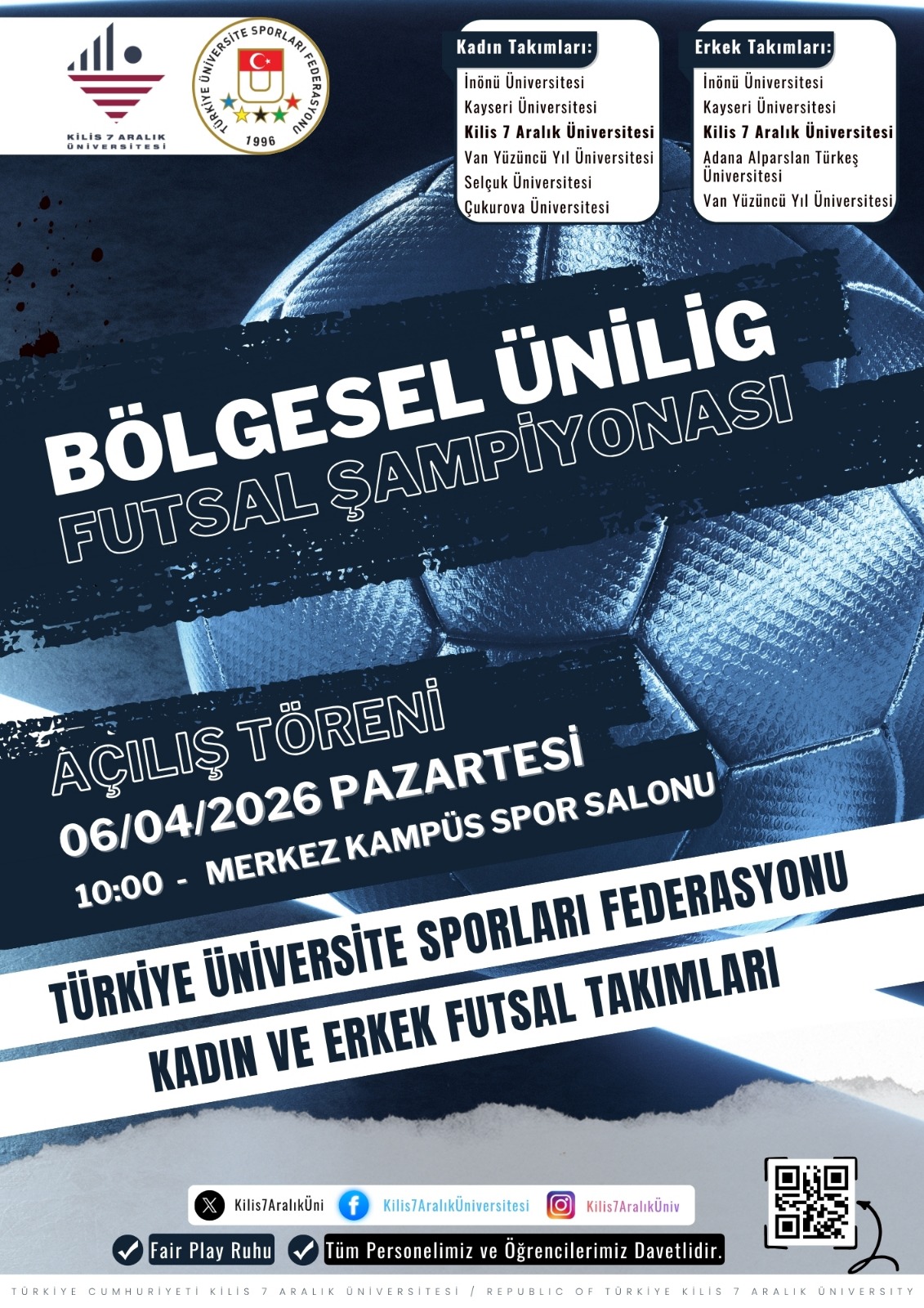 Bölgesel ÜNİLİG Futsal Şampiyonası Açılış Töreni