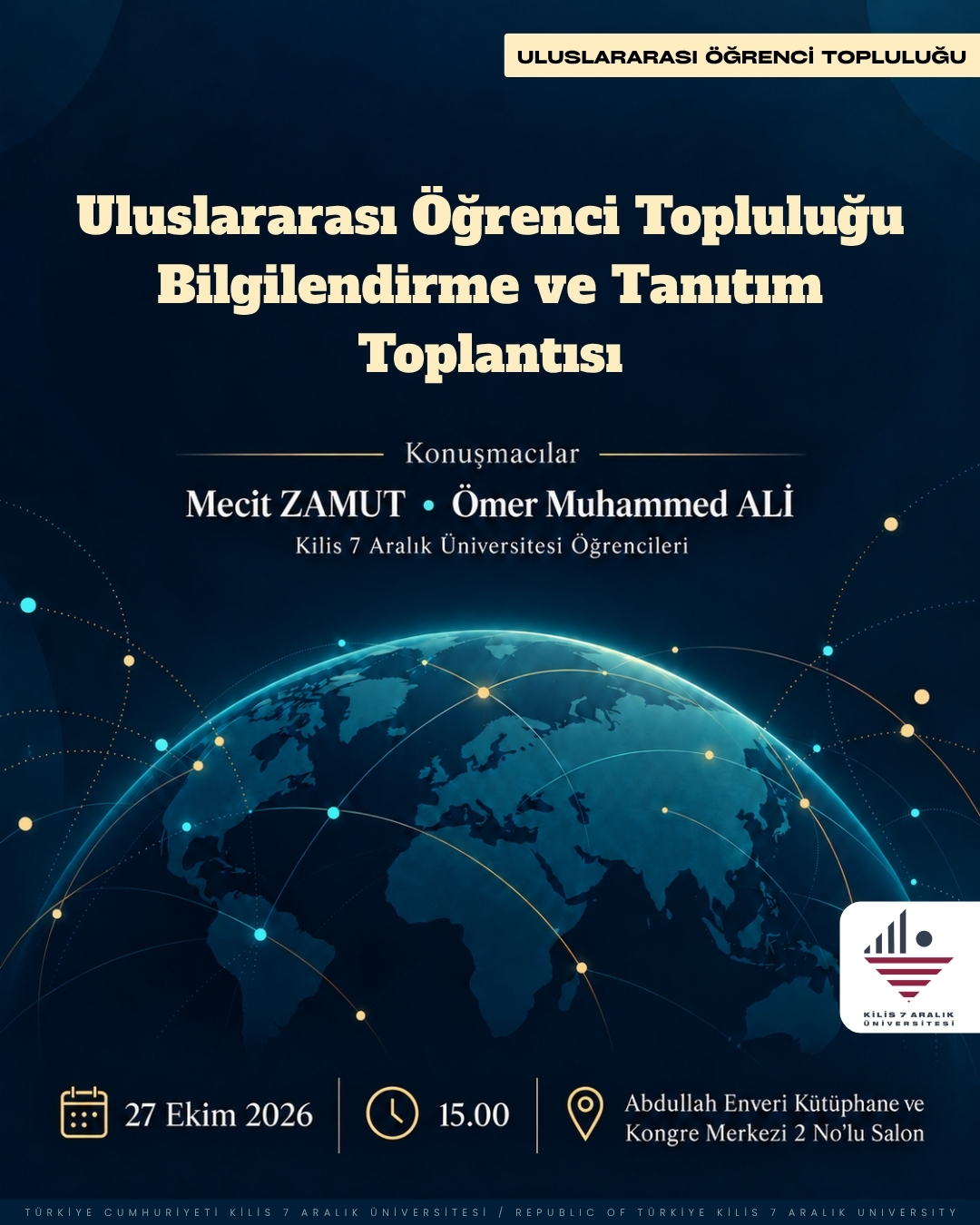 Uluslararası Öğrenci Topluluğu Bilgilendirme ve Tanıtım Toplantısı